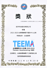台灣電機電子優良中小企業獎狀（2022-2023）